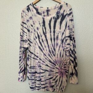 Torrid Super Soft Knits Pink Tie Dye Purple 1 1x Long Sleeve Sweatshirt Light